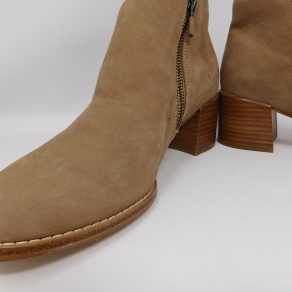 Eileen Fisher Women's Boots Melrose Tan Nubuck Leather Block Heel Booties Size 8 - Picture 7 of 15